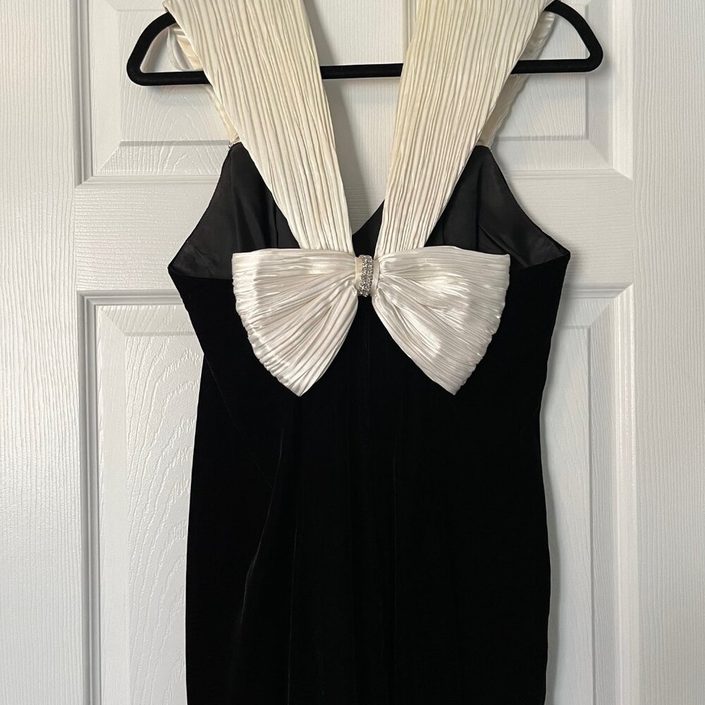 Vintage Black Velvet Evening Dress